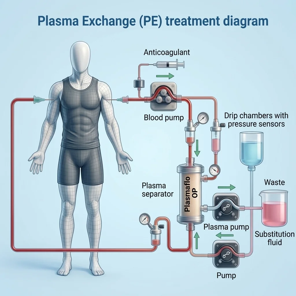 Blood contains several components that perform essential functions throughout the body. In some serious illnesses, harmful antibodies, abnormal proteins, or other substances can build up in the plasma and contribute to disease. A person’s platelet count may also be affected in certain blood disorders, creating a risk of serious complications. Plasma exchange is a specialised procedure that removes problematic substances from the bloodstream and replaces the plasma with a suitable replacement fluid. It is used for selected blood, neurological, autoimmune, and other medical conditions when rapid removal of harmful substances may improve the patient’s condition. What Is Plasma? Plasma is the liquid component of blood. It makes up more than half of total blood volume and contains water, proteins, electrolytes, hormones, nutrients, and other substances. Plasma helps: Transport nutrients and hormones Carry proteins throughout the body Support blood clotting Maintain blood pressure and fluid balance Support immune system functions Some diseases cause harmful antibodies, immune complexes, or abnormal proteins to circulate in plasma. Removing these substances can sometimes provide rapid relief or prevent further complications. What Is Plasma Exchange? Plasma exchange is a procedure in which blood is removed from the body and passed through a specialised machine. The machine separates plasma from the blood cells. The plasma is removed and replaced with a fluid such as albumin solution or donor plasma. The remaining blood cells are then returned to the patient. The procedure is also known as plasmapheresis, although the terms are sometimes used differently. Plasmapheresis refers to the separation or removal of plasma, while therapeutic plasma exchange specifically involves removing plasma and replacing it with another fluid. The treatment usually takes several hours, and the number of sessions depends on the underlying condition and the patient’s response. How Does Plasma Exchange Work? The process involves several steps: Blood is removed through intravenous access. A specialised machine separates plasma from blood cells. The patient’s plasma is removed. Replacement fluid is added to the blood. Blood cells and replacement fluid are returned to the patient. The procedure does not directly remove red blood cells or platelets as its primary purpose. Instead, it targets substances circulating within the plasma. Plasma exchange may remove: Harmful antibodies Immune complexes Abnormal proteins Certain toxins Other disease-associated substances Because the procedure removes both harmful and beneficial plasma components, doctors carefully monitor patients during treatment. When Is Plasma Exchange Recommended? Plasma exchange is not a routine treatment for most illnesses. It is considered when there is evidence that removing substances from the plasma can improve the patient’s condition. Doctors may recommend it when: A harmful antibody is contributing to disease Abnormal proteins are interfering with normal body functions The condition is severe or rapidly progressing Conventional treatment is not working quickly enough The procedure is recognised as an effective treatment for a specific condition The decision depends on the diagnosis, severity of illness, treatment alternatives, and overall health of the patient. Conditions That May Require Plasma Exchange Several serious conditions may be treated with therapeutic plasma exchange. Thrombotic Thrombocytopenic Purpura (TTP) TTP is a rare but potentially life-threatening blood disorder in which small blood clots form throughout the body’s blood vessels. These clots can consume platelets and damage organs such as the brain and kidneys. Patients may develop a dangerously low platelet count, along with symptoms such as bruising, bleeding, confusion, fever, or weakness. Plasma exchange is a critical treatment for acquired TTP because it helps remove harmful antibodies and replaces deficient plasma proteins. Guillain-Barré Syndrome Guillain-Barré syndrome is a neurological condition in which the immune system attacks peripheral nerves. It can cause: Weakness Tingling or numbness Difficulty walking Loss of muscle strength Problems with breathing in severe cases Plasma exchange can remove antibodies involved in the immune response and is an established treatment option for Guillain-Barré syndrome. Myasthenia Gravis Myasthenia gravis affects communication between nerves and muscles. In some patients, the immune system produces antibodies that interfere with normal muscle function. Plasma exchange may be used for severe worsening of symptoms or myasthenic crisis, particularly when rapid improvement is required. It can temporarily reduce circulating antibodies and improve muscle strength. Chronic Inflammatory Demyelinating Polyneuropathy Chronic inflammatory demyelinating polyneuropathy (CIDP) is an immune-mediated neurological disorder affecting peripheral nerves. Patients may experience: Progressive weakness Difficulty walking Numbness Tingling Reduced reflexes Plasma exchange may be considered when appropriate, particularly when other treatments do not provide sufficient control. Certain Autoimmune Disorders Some autoimmune conditions involve antibodies or immune substances circulating in the bloodstream. In selected severe cases, plasma exchange may be used to reduce the concentration of these harmful substances. It is generally used alongside other treatments that address the underlying immune disorder. Conditions Where Plasma Exchange May Be Considered Beyond established indications, specialists may consider the plasma exchange procedure for selected patients with other serious conditions. Examples may include: Certain forms of haemolytic uraemic syndrome Some autoimmune neurological conditions Selected kidney disorders Certain complications involving organ transplantation Some severe antibody-mediated conditions However, the evidence supporting the procedure varies between conditions. Doctors therefore assess each patient individually rather than recommending plasma exchange solely because a disease is associated with abnormal antibodies. How Is the Need for Plasma Exchange Determined? Before treatment, doctors perform a detailed assessment. This may include: Blood Tests Blood tests help evaluate blood cell levels, kidney function, liver function, electrolytes, and disease-specific markers. Antibody Testing When an autoimmune condition is suspected, doctors may test for specific antibodies associated with the disease. Disease Assessment The medical team evaluates the severity of symptoms and whether the condition is progressing rapidly. Treatment History Doctors consider whether medications, immunotherapy, intravenous immunoglobulin, or other treatments have already been tried. The results help determine whether plasma exchange is appropriate and how frequently it should be performed. What Happens During the Procedure? Patients are connected to an apheresis machine through suitable intravenous access. Blood is gradually circulated through the machine, where plasma is separated from blood cells. Replacement fluid is then combined with the patient’s blood cells before the blood is returned. A single session may take several hours. Some patients need only a few sessions, while others require repeated treatments depending on their condition. Medical staff monitor blood pressure, heart rate, symptoms, and blood chemistry throughout the procedure. Possible Side Effects and Risks Plasma exchange is generally considered safe when performed by trained specialists, but complications can occur. Possible side effects include: Low blood pressure Dizziness Nausea Feeling cold Tingling or numbness Allergic reactions Changes in calcium levels Bleeding or infection related to vascular access Some patients may feel tired after treatment. Because plasma exchange can remove useful proteins as well as harmful substances, patients require appropriate monitoring before, during, and after treatment. Does Plasma Exchange Cure the Underlying Disease? Plasma exchange does not necessarily cure the underlying condition. Instead, it may rapidly reduce harmful substances in the bloodstream and control serious symptoms. In many cases, it is combined with medications or other therapies designed to prevent the body from producing the harmful antibodies or proteins again. For example, patients with autoimmune conditions may require immunosuppressive treatment alongside plasma exchange. What Is the Difference Between Plasma Exchange and Blood Transfusion? These procedures have different purposes. A blood transfusion provides blood components such as red blood cells, platelets, or plasma to a patient. Plasma exchange, on the other hand, removes a patient’s plasma and replaces it with a suitable replacement fluid. The treatment chosen depends on the patient’s medical condition and the specific blood component or substance that needs to be addressed. Final Thoughts Plasma exchange is an advanced treatment that can play an important role in managing certain serious blood, neurological, and autoimmune conditions. By removing harmful substances from plasma and replacing the removed fluid, the procedure can provide rapid improvement in carefully selected patients. Conditions such as TTP, Guillain-Barré syndrome, myasthenia gravis, and CIDP may benefit from this specialised approach. In Pakistan, specialised institutions such as NIBD contribute to the diagnosis and management of complex blood and haematological conditions, helping patients access expert care and advanced treatment options when required. FAQs What is plasma exchange used for? Plasma exchange is used to remove harmful antibodies, abnormal proteins, immune complexes, or other substances from the bloodstream in selected medical conditions. Is plasma exchange the same as plasmapheresis? The terms are often used interchangeably, but technically plasmapheresis refers to separating or removing plasma, while plasma exchange involves removing plasma and replacing it with another fluid. How long does plasma exchange take? A session generally takes several hours, although the exact duration depends on the patient’s condition, vascular access, and treatment plan. Is plasma exchange painful? The procedure itself is generally not painful, although patients may experience discomfort when intravenous access is established. Some people may experience temporary dizziness, chills, tingling, or nausea. How many plasma exchange sessions are needed? The number varies depending on the condition and response to treatment. Some patients require only a few sessions, while others may need repeated treatments. Can plasma exchange be used for blood disorders? Yes. Plasma exchange is particularly important in certain blood disorders, including acquired TTP, where urgent treatment may be necessary to remove harmful antibodies and restore important plasma components. Does plasma exchange permanently cure autoimmune diseases? Not necessarily. It can provide rapid removal of harmful antibodies, but additional medication or treatment may be required to control the underlying immune problem and prevent recurrence.